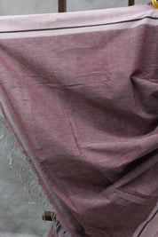 Dusty Pink Small Checks Cotton Patteda Anchu Saree-SRDPCPAS153