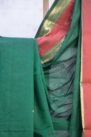 Green Kanchi Cotton Saree - SRGKCS88 (RD10)