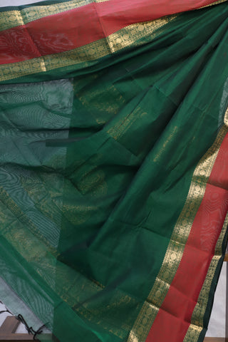 Green Kanchi Cotton Saree - SRGKCS88 (RD10)