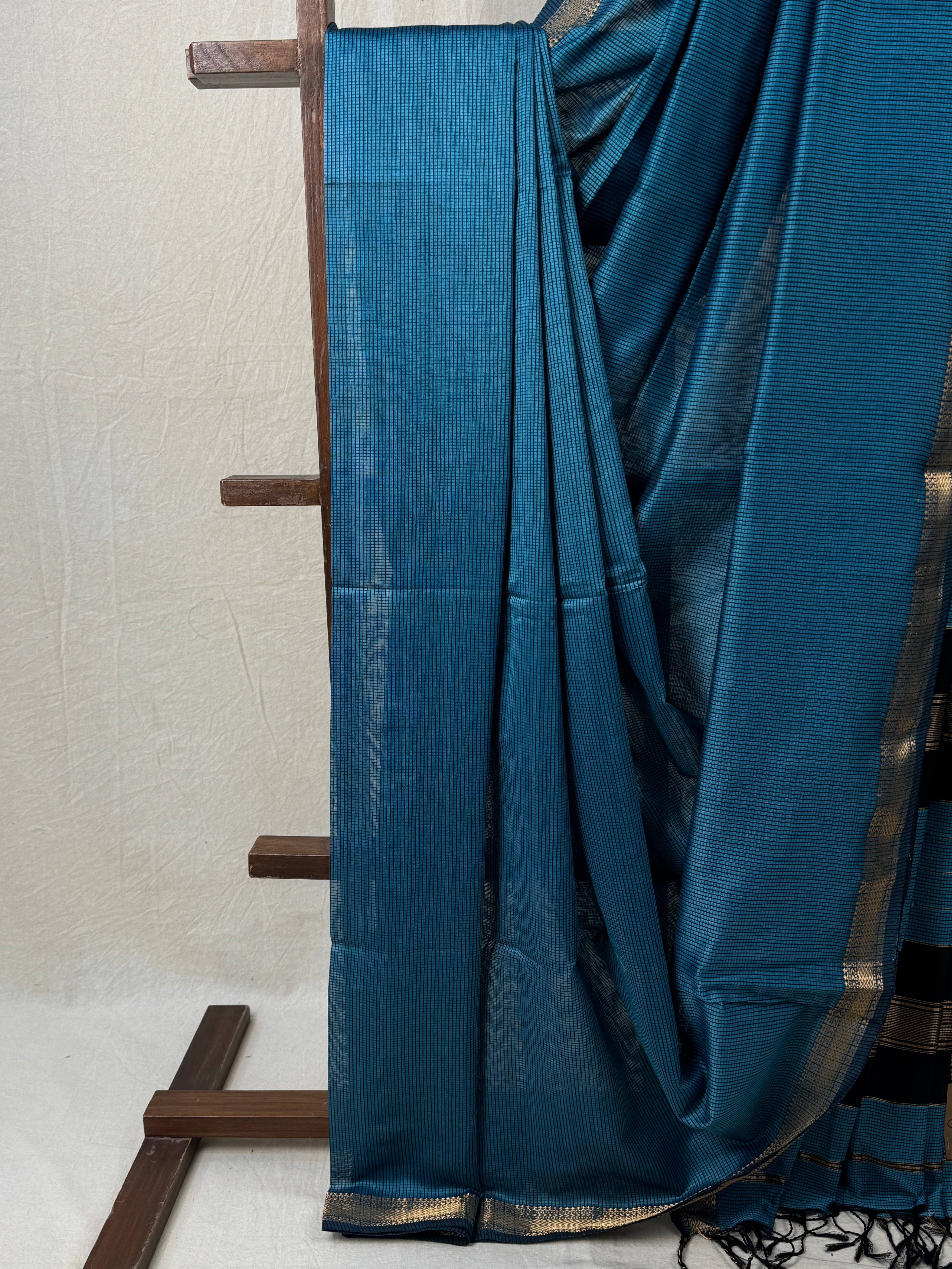 Sky Blue Maheshwari Saree - SRSBMS779
