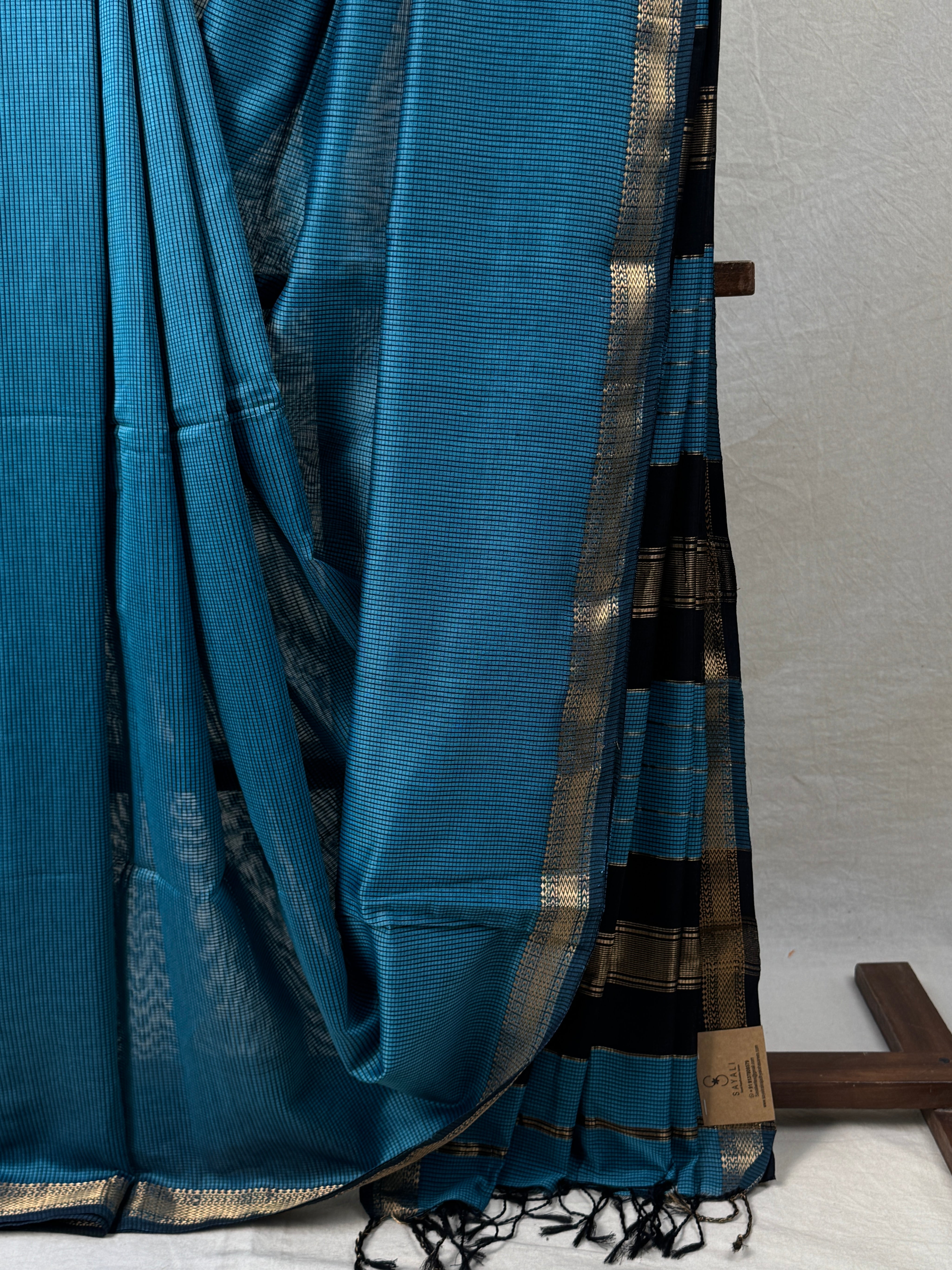 Sky Blue Maheshwari Saree - SRSBMS779