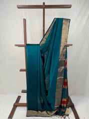 Teal Maheshwari Saree - SRTMS777