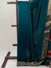 Teal Maheshwari Saree - SRTMS777
