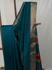 Teal Maheshwari Saree - SRTMS777