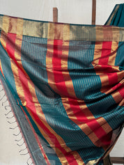 Teal Maheshwari Saree - SRTMS777