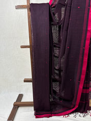 Black Pink Maheshwari Saree - SRBPMS770