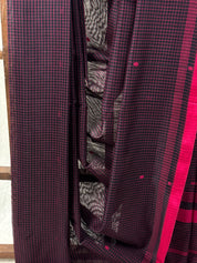 Black Pink Maheshwari Saree - SRBPMS770