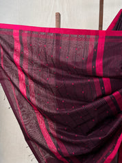 Black Pink Maheshwari Saree - SRBPMS770