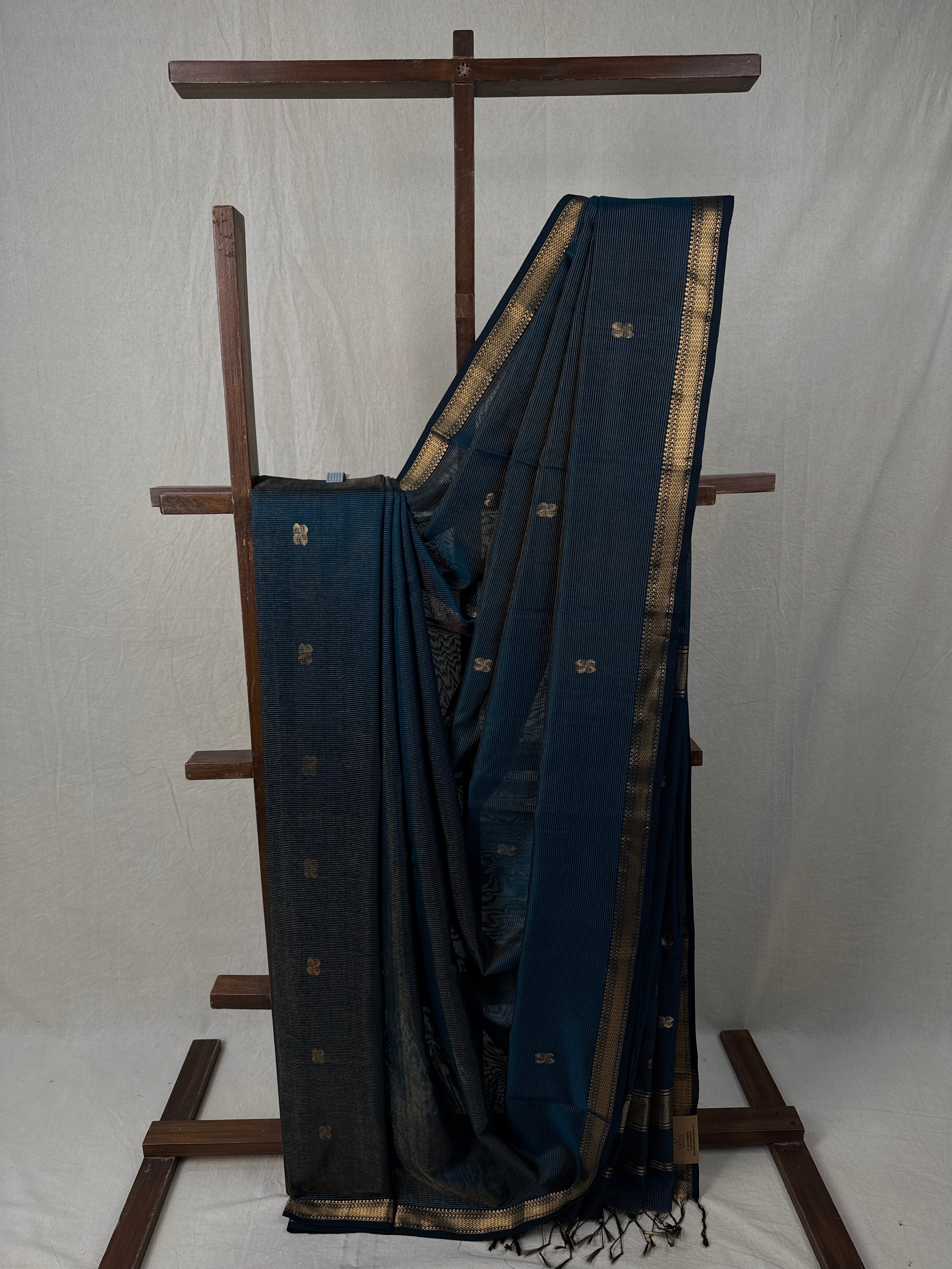 Rama Green Maheshwari Tissue Saree - SRRGMTS626
