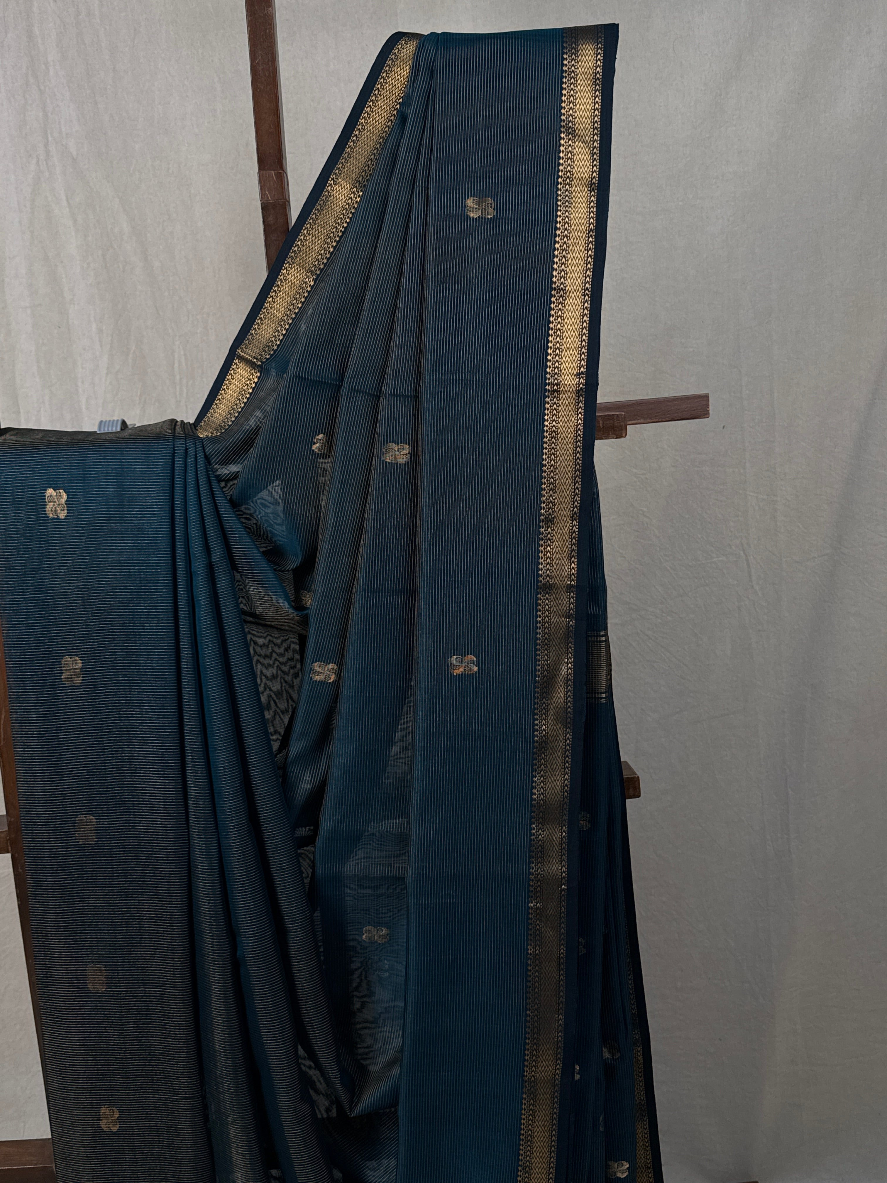 Rama Green Maheshwari Tissue Saree - SRRGMTS626