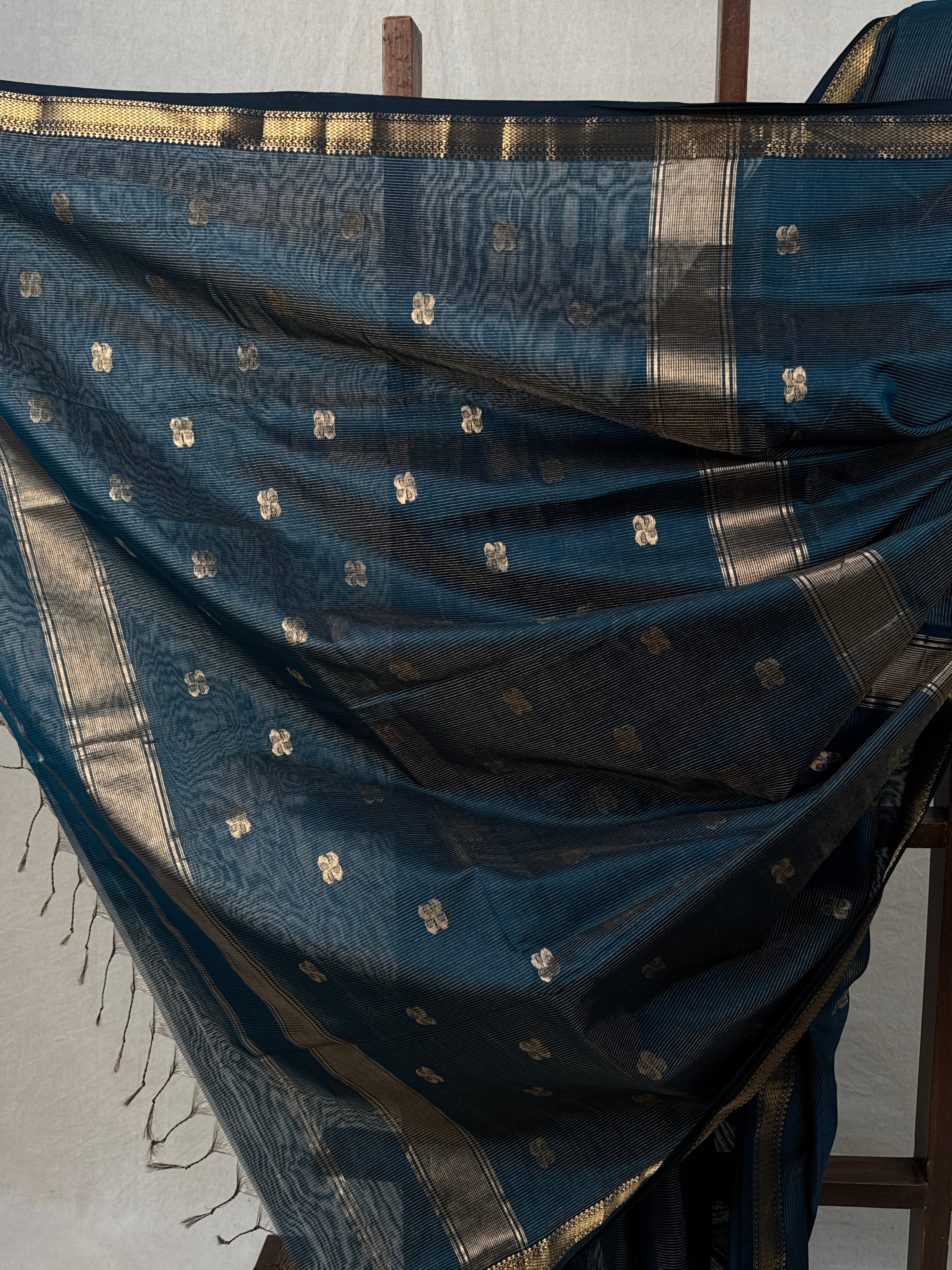Rama Green Maheshwari Tissue Saree - SRRGMTS626
