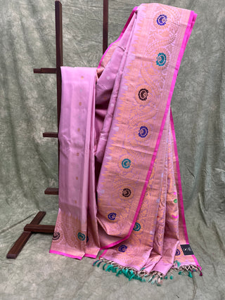 Baby Pink Gadwal Silk Saree-SRBPGSS100