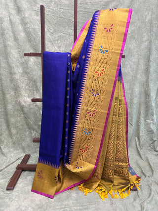 Purple Gadwal Silk Saree-SRPGSS104