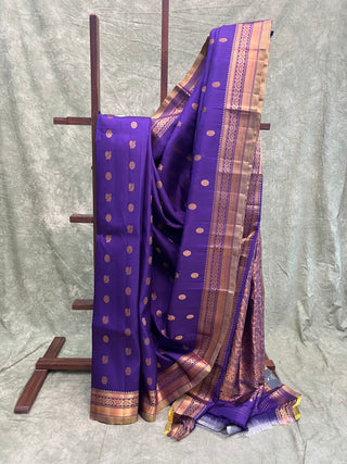Purple Gadwal Silk Saree - SRPGSS113