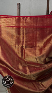 Black Gold Maheshwari Tissue Saree - SRBGMTS635