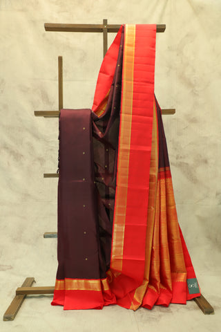 Brown Kanjeevaram Silk Sraee-SRBKSS153