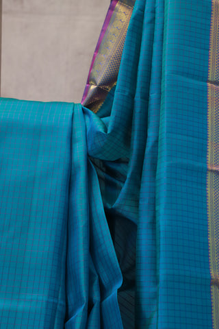 Turquoise blue Kanjeevaram Silk Sraee-SRTBKSS176