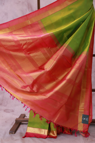 Parrot Green Kanjeevaram Silk Sraee-SRPGKSS168