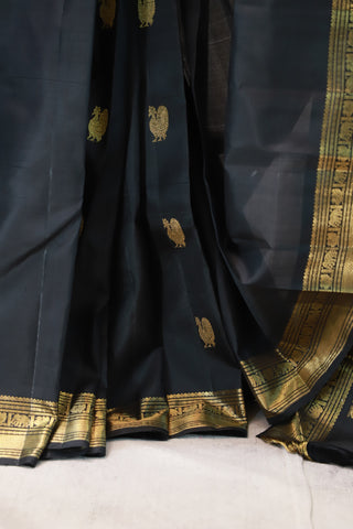 Black Kanjeevaram Silk Saree-SRBKSS181