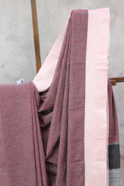 Maroon Small Checks Cotton Patteda Anchu Saree - SRMPAS170