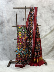 Brown Rajkot Patola Silk Saree-SRBRPSS121