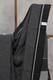 Black Big Checks Cotton Patteda Anchu Saree - SRBPAS88