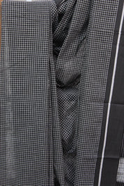 Black Big Checks Cotton Patteda Anchu Saree - SRBPAS88