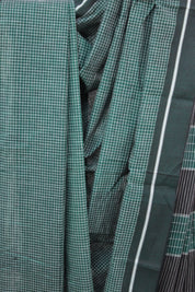 Green Big Checks Patteda Anchu Saree - SRGPAS129