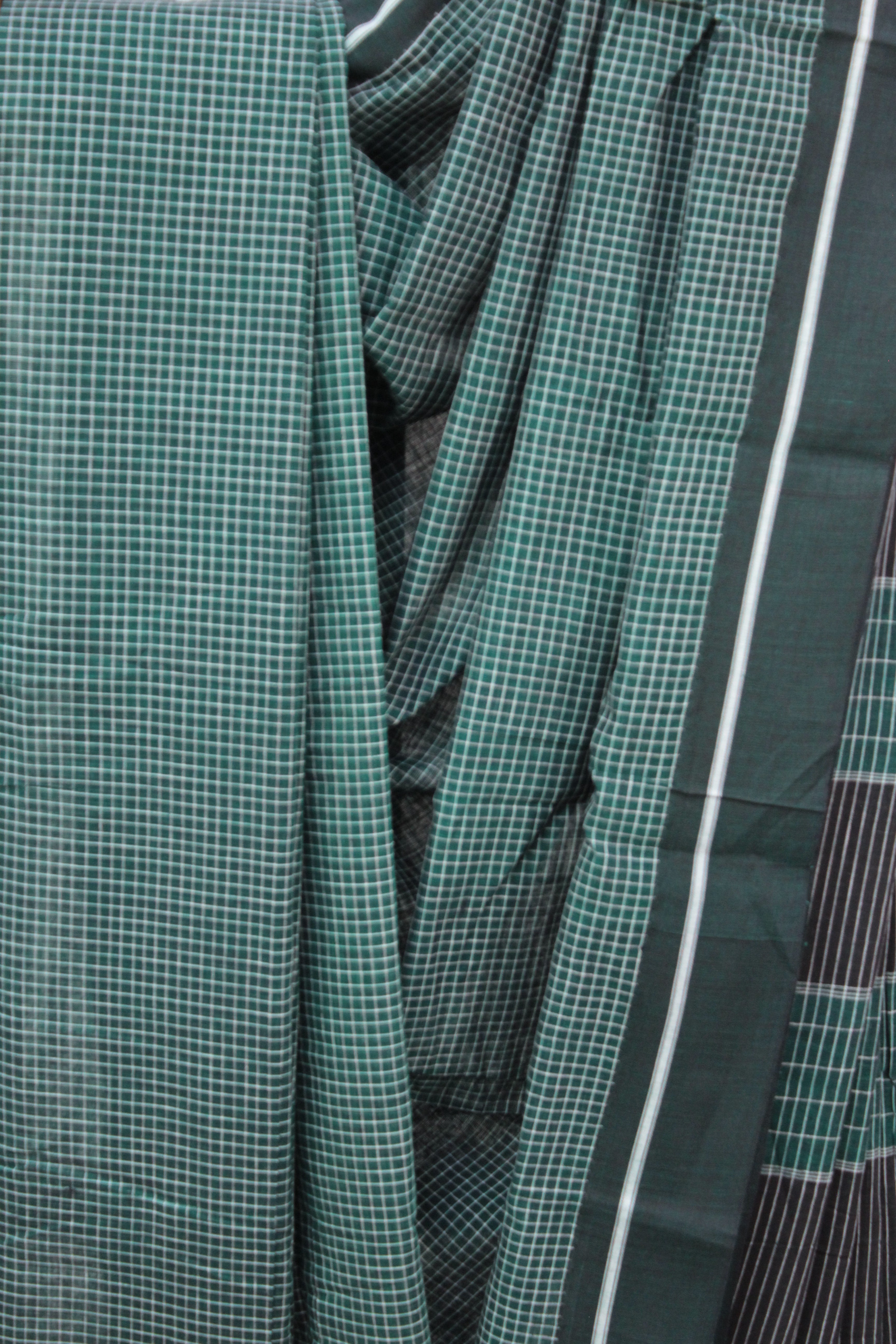 Green Big Checks Patteda Anchu Saree - SRGPAS129