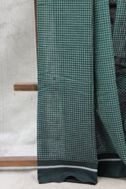 Green Big Checks Patteda Anchu Saree - SRGPAS129