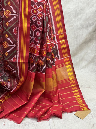 Maroon Rajkot Patola Silk Saree-SRMRPSS117