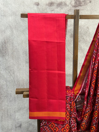 Maroon Rajkot Patola Silk Saree-SRMRPSS117