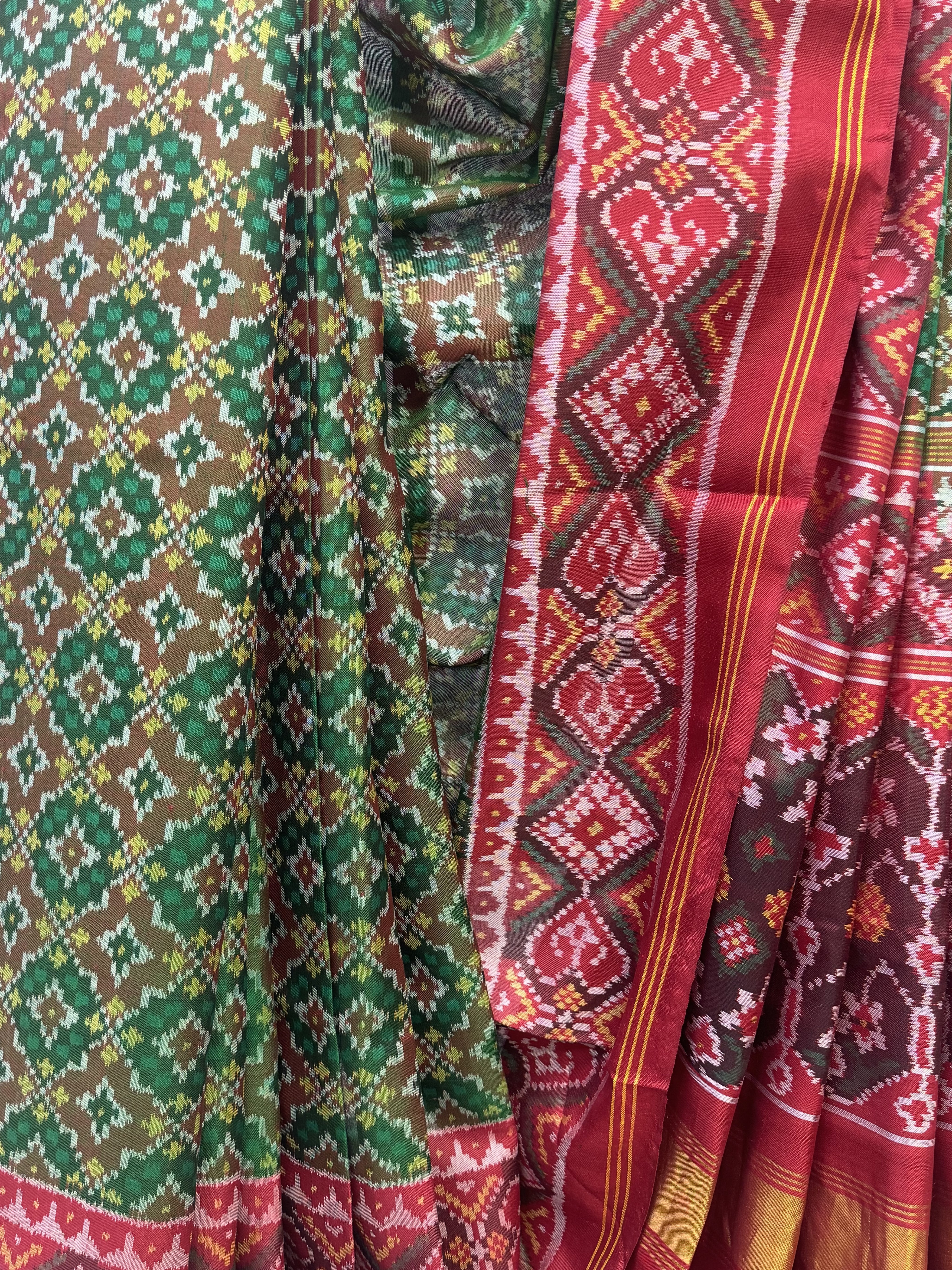 Green Rajkot Patola Silk Saree-SRGRPSS103