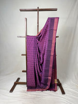 Lilac HBP Mangalgiri Cotton Saree - SRLHMCS030
