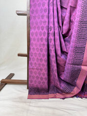 Lilac HBP Mangalgiri Cotton Saree - SRLHMCS030