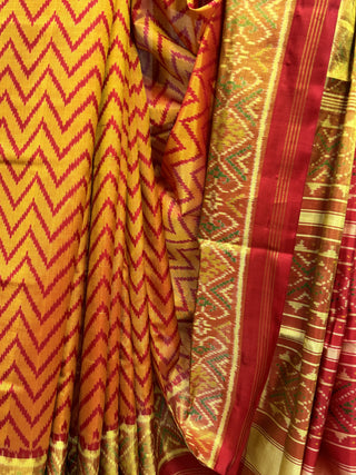 Yellow Rajkot Patola Silk Saree-SRYRPSS111