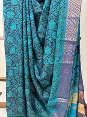 Peacock Green HBP Mangalgiri Cotton Saree - SRPGHMCS012