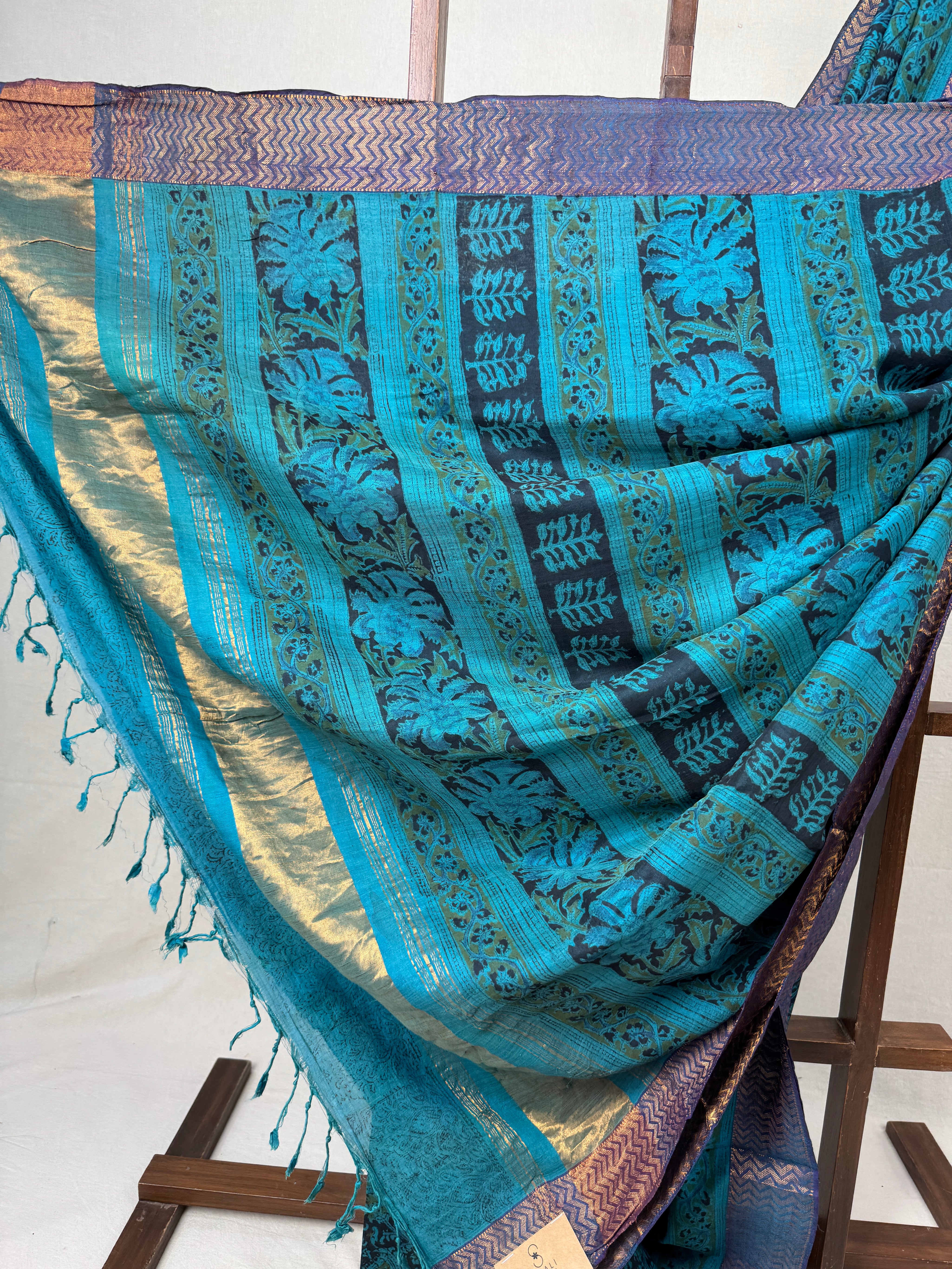 Peacock Green HBP Mangalgiri Cotton Saree - SRPGHMCS012