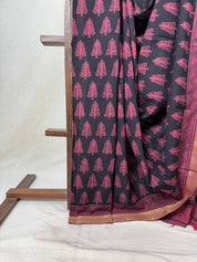 Black Pink HBP Mangalgiri Cotton Saree - SRBPHMCS028