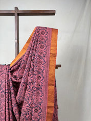 Dusky Pink  HBP Mangalgiri Cotton Saree - SRHDPMCS007
