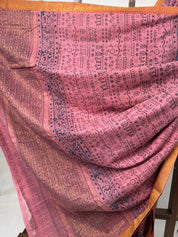 Dusky Pink  HBP Mangalgiri Cotton Saree - SRHDPMCS007