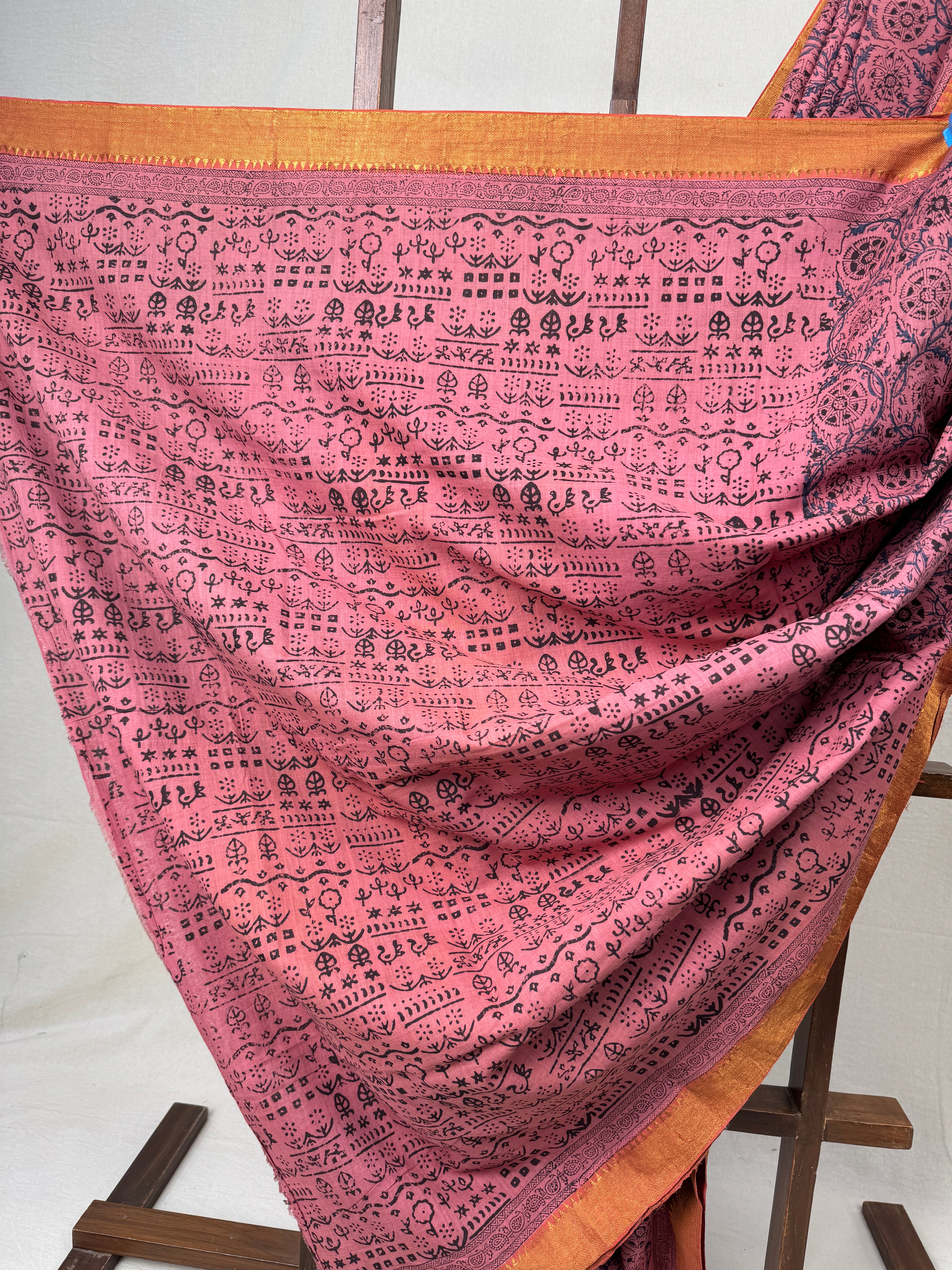 Dusky Pink  HBP Mangalgiri Cotton Saree - SRHDPMCS007