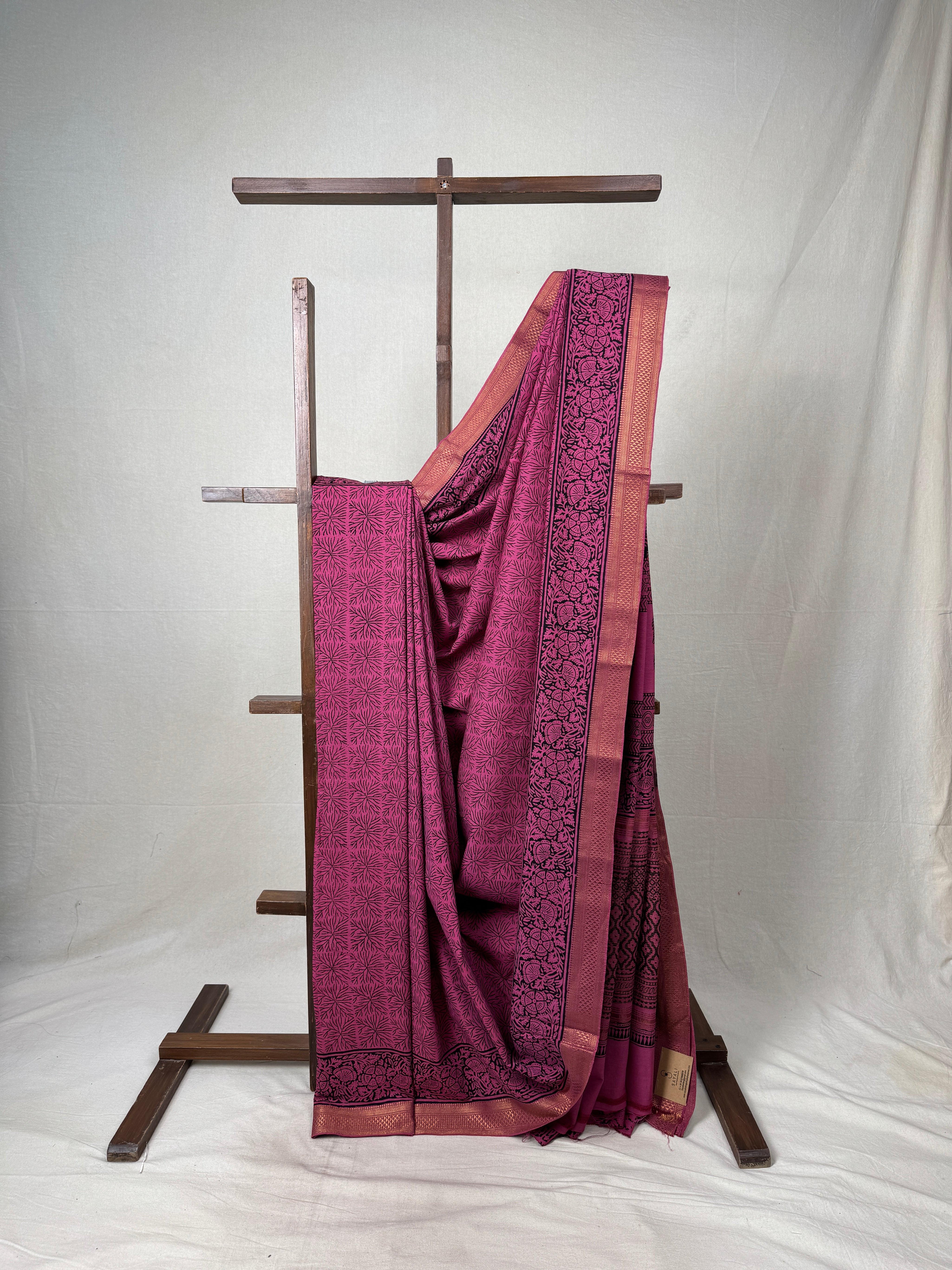 Pink HBP Mangalgiri Cotton Saree - SRPHMCS011