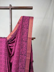 Pink HBP Mangalgiri Cotton Saree - SRPHMCS011