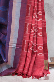 Purple Pochampalli Cotton Ikat Saree - SRPPCIS52EX