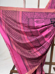 Pink HBP Mangalgiri Cotton Saree - SRPHMCS011