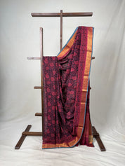 Black Pink HBP Mangalgiri Cotton Saree - SRBPHMCS019