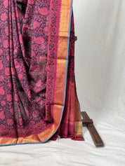 Black Pink HBP Mangalgiri Cotton Saree - SRBPHMCS019