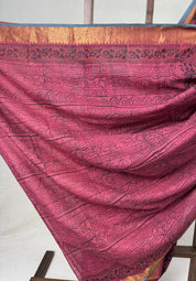 Black Pink HBP Mangalgiri Cotton Saree - SRBPHMCS019