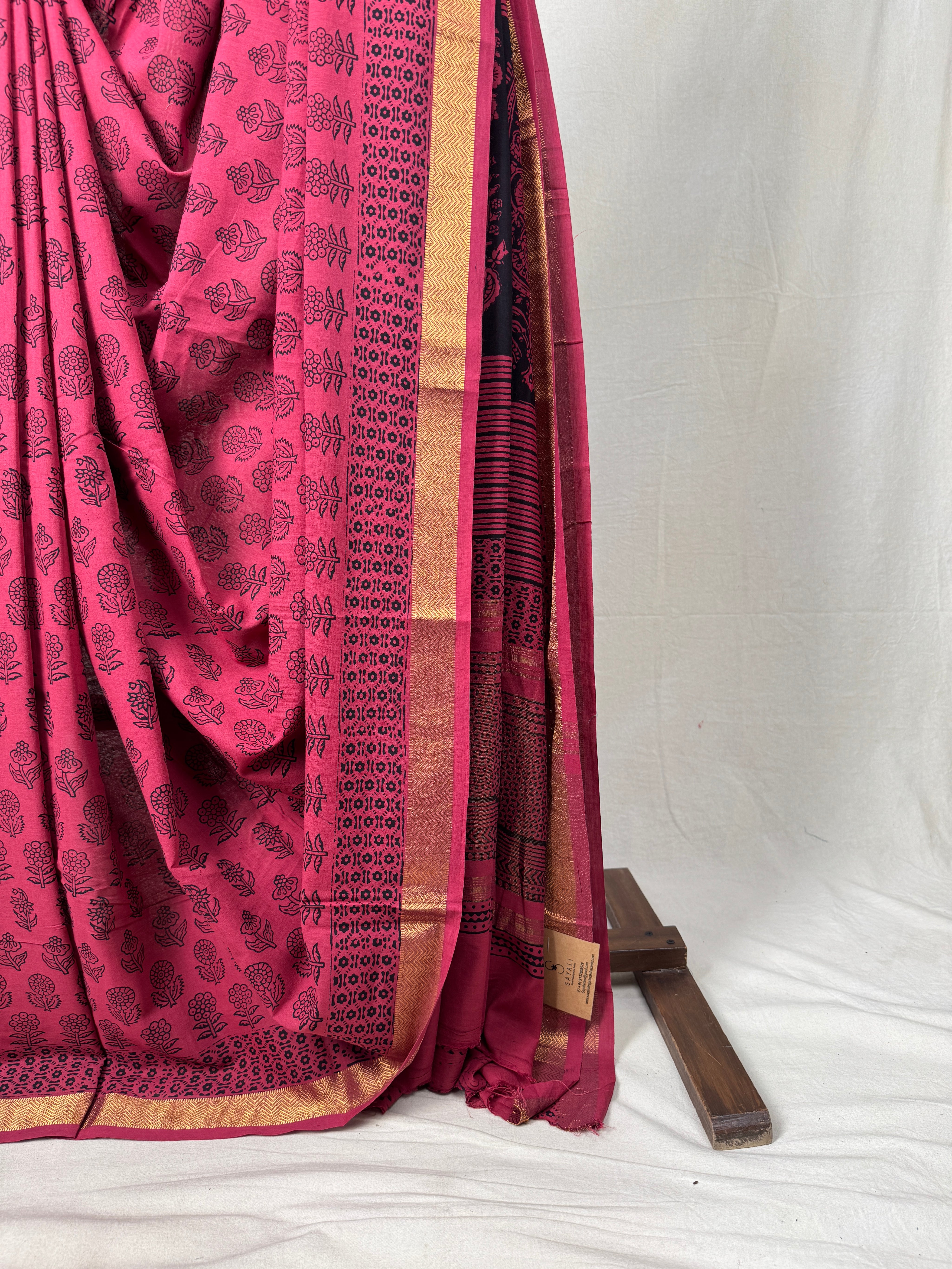 Maroon HBP Mangalgiri Cotton Saree - SRMHMCS001